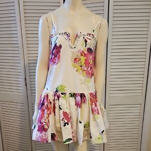REVOLVE Floral Mini Dress - White and Pink